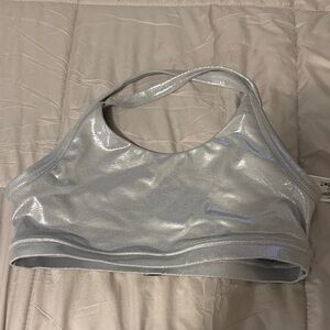 Zumba Fitness Metallic Silver Sports Bra